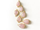 Morganite Gemstone Connectors, Gold Plated over Silver Connector, Morganite Double Bail Connector Charm, Jewelry Supplies, 1 Pc