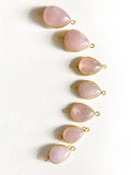 Morganite Gemstone Connectors, Gold Plated over Silver Connector, Morganite Double Bail Connector Charm, Jewelry Supplies, 1 Pc