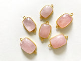 Morganite Connectors, Gemstone Connectors, Gold Plated Bezel Connector, Sterling Silver Connector, Jewelry Supplies, Jewelry Making