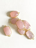 Morganite Connectors, Gemstone Connectors, Gold Plated Bezel Connector, Sterling Silver Connector, Jewelry Supplies, Jewelry Making