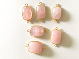 Morganite Connectors, Gemstone Connectors, Gold Plated Bezel Connector, Sterling Silver Connector, Jewelry Supplies, Jewelry Making