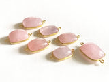Morganite Connectors, Gemstone Connectors, Gold Plated Bezel Connector, Sterling Silver Connector, Jewelry Supplies, Jewelry Making