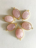 Morganite, Morganite Connector, Gemstone Connector, Bezel Connector, Jewelry Findings, Jewelry Supplies, Jewelry Making, DIY Jewelry