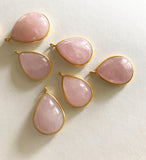 Gemstone Charms, Sterling Silver Charms, Morganite Charms, Gold Charms, Bracelet Charms, Jewelry Supplies, Jewelry Making, Bulk Charms, 1 Pc