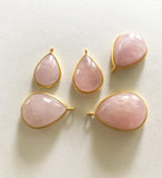 Gemstone Charms, Sterling Silver Charms, Morganite Charms, Gold Charms, Bracelet Charms, Jewelry Supplies, Jewelry Making, Bulk Charms, 1 Pc