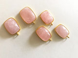 Morganite Charms, Gold Charms, Sterling Silver Charms, Gemstone Charms, Bracelet Charms, Jewelry Supplies, Jewelry Making, Bulk Charms, 1 Pc