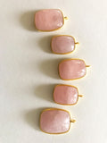 Morganite Charms, Gold Charms, Sterling Silver Charms, Gemstone Charms, Bracelet Charms, Jewelry Supplies, Jewelry Making, Bulk Charms, 1 Pc
