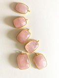 Morganite Charms, Gold Charms, Sterling Silver Charms, Gemstone Charms, Bracelet Charms, Jewelry Supplies, Jewelry Making, Bulk Charms, 1 Pc