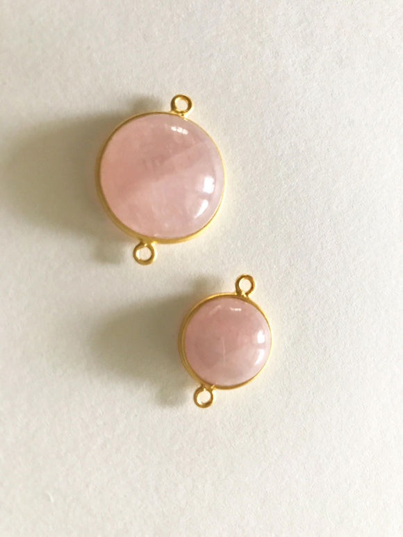 Morganite Connectors, Gemstone Connectors, Gold Connectors, Bezel Connector, Jewelry Findings, Jewelry Supplies, Jewelry Making, 1 Pc