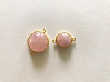 Morganite Connectors, Gemstone Connectors, Gold Connectors, Bezel Connector, Jewelry Findings, Jewelry Supplies, Jewelry Making, 1 Pc