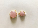 Morganite Connectors, Gemstone Connectors, Gold Connectors, Bezel Connector, Jewelry Findings, Jewelry Supplies, Jewelry Making, 1 Pc