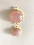 Morganite Connectors, Gemstone Connectors, Gold Connectors, Bezel Connector, Jewelry Findings, Jewelry Supplies, Jewelry Making, 1 Pc