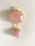 Morganite Connectors, Gemstone Connectors, Gold Connectors, Bezel Connector, Jewelry Findings, Jewelry Supplies, Jewelry Making, 1 Pc