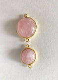 Morganite Connectors, Gemstone Connectors, Gold Connectors, Bezel Connector, Jewelry Findings, Jewelry Supplies, Jewelry Making, 1 Pc