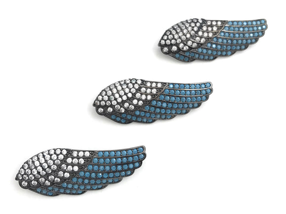Wing Connector, Feather Connector, CZ Connector, Turquoise Connector, Bracelet Connector, Jewelry Supplies, Jewelry Findings, CZ Links