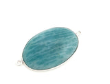 Amazonite Connectors, Gemstone Connectors, Silver Connectors, Bezel Connector, Jewelry Supplies, Jewelry Making, Jewelry Findings, 41.2x22mm
