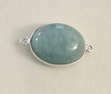 Aquamarine Connectors, Gemstone Connectors, Aquamarine, Silver Connectors, Bezel Connectors, Jewelry Supplies, Jewelry Making, DIY, 28x17mm