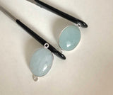 2 Pcs Aquamarine Connectors, Gemstone Connectors, Silver Connector, Jewelry Findings, Jewelry Supplies, Jewelry Making, DIY, 26x15mm-27x16mm