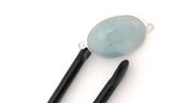 Aquamarine Connectors, Gemstone Connectors, Aquamarine, Silver Connectors, Bezel Connector, Jewelry Supplies, Jewelry Making, DIY, 29x15.5mm