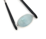 Aquamarine Connectors, Gemstone Connectors, Aquamarine, Silver Connectors, Bezel Connector, Jewelry Supplies, Jewelry Making, DIY, 29x15.5mm