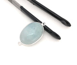 Aquamarine Connectors, Gemstone Connectors, Aquamarine, Silver Connectors, Bezel Connector, Jewelry Supplies, Jewelry Making, DIY, 29x15.5mm