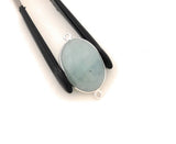 Aquamarine Connectors, Gemstone Connectors, Aquamarine, Silver Connectors, Bezel Connector, Jewelry Supplies, Jewelry Making, DIY, 29x15.5mm
