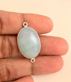 Aquamarine Connectors, Gemstone Connectors, Aquamarine, Silver Connectors, Bezel Connector, Jewelry Supplies, Jewelry Making, DIY, 29x15.5mm