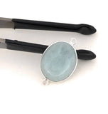 Gemstone Connectors, Aquamarine, Silver Connectors, Aquamarine Connector, Bezel Connector, Jewelry Supplies, Jewelry Making, DIY, 26x16.25mm