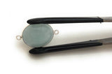 Gemstone Connectors, Aquamarine, Silver Connectors, Aquamarine Connector, Bezel Connector, Jewelry Supplies, Jewelry Making, DIY, 26x16.25mm
