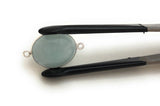 Gemstone Connectors, Aquamarine, Silver Connectors, Aquamarine Connector, Bezel Connector, Jewelry Supplies, Jewelry Making, DIY, 26x16.25mm