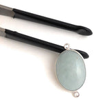 Gemstone Connectors, Aquamarine, Silver Connectors, Aquamarine Connector, Bezel Connector, Jewelry Supplies, Jewelry Making, DIY, 27x15.75mm