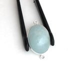 Gemstone Connectors, Aquamarine, Silver Connectors, Aquamarine Connector, Bezel Connector, Jewelry Supplies, Jewelry Making, DIY, 27x15.75mm