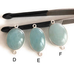 Gemstone Connectors, Silver Connectors, Aquamarine Connectors, Bezel Connectors, Jewelry Supplies, Jewelry Making, Natural Gemstone, DIY