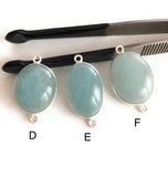 Gemstone Connectors, Silver Connectors, Aquamarine Connectors, Bezel Connectors, Jewelry Supplies, Jewelry Making, Natural Gemstone, DIY