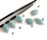 Gemstone Connectors, Silver Connectors, Aquamarine Connectors, Bezel Connectors, Jewelry Supplies, Jewelry Making, Natural Gemstone, DIY