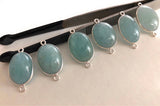 Gemstone Connectors, Silver Connectors, Aquamarine Connectors, Bezel Connectors, Jewelry Supplies, Jewelry Making, Natural Gemstone, DIY