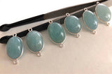 Gemstone Connectors, Silver Connectors, Aquamarine Connectors, Bezel Connectors, Jewelry Supplies, Jewelry Making, Natural Gemstone, DIY