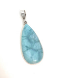 Larimar Pendant, Gemstone Pendant, Larimar, Gemstone Jewelry, Silver Pendant, Sterling Silver Pendant, Natural Gemstone Pendant, 57x20x7mm
