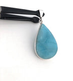 Larimar Pendant, Gemstone Pendant, Gemstone Jewelry, Bohemian Jewelry, Sterling Silver Pendant, Natural Gemstone Pendant, 52x23.75mm