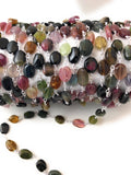 Multi Tourmaline Rosary Chain, Gemstone Chain, Sold by the Foot, Wire Wrapped Chain, Jewelry Supplies, Rosary Chain Supplies, 7x5mm-9x7mm