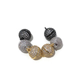 Micro Pave Magnetic Clasps, Pave Clasps, Round Magnetic Jewelry Clasps, Pave Clasps, CZ Micro Pave Clasps, Jewelry Clasps, 16.5x12mm, 1 Pc