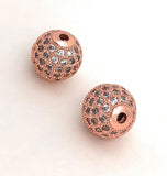 12mm Shamballa Beads, Spacer Beads, Pave Beads, CZ Micro Pave Beads, Gold Pave Beads, Silver Pave Beads, Rose Gold Beads, Jewelry Supplies,