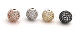10mm Shamballa Beads, CZ Micro Pave Beads, Spacer Beads for Jewelry Making, Jewelry Supplies, Gold- Silver- Rose Gold Beads, 1 Pc
