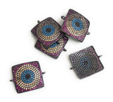 Evil Eye Connectors, CZ Connectors, Jewelry Findings, Jewelry Supplies, Jewelry Making, Bracelet Connectors, Pave Connectors, DIY Jewelry