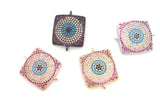 Evil Eye Connectors, CZ Connectors, Jewelry Findings, Jewelry Supplies, Jewelry Making, Bracelet Connectors, Pave Connectors, DIY Jewelry
