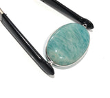 Amazonite Connectors, Gemstone Connectors, Silver Connector, Bezel Connector, Jewelry Supplies, Jewelry Making, Amazonite, 44.45x22.5mm