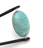 Amazonite Connectors, Gemstone Connectors, Silver Connector, Bezel Connector, Jewelry Supplies, Jewelry Making, Amazonite, 44.45x22.5mm