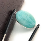 Amazonite Connectors, Gemstone Connectors, Silver Connectors, Bezel Connectors, Jewelry Supplies, Jewelry Making, Amazonite, 41.25x24mm
