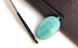 Amazonite Connectors, Gemstone Connectors, Silver Connectors, Bezel Connectors, Jewelry Supplies, Jewelry Making, Amazonite, 41.25x24mm