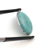 Amazonite Connectors, Gemstone Connectors, Silver Connectors, Bezel Connectors, Jewelry Supplies, Jewelry Making, Amazonite, 41.25x24mm
